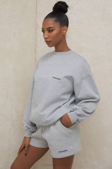 vestiario esso House of CB Felpa girocollo oversize di colore grigio di Tommy X44T803