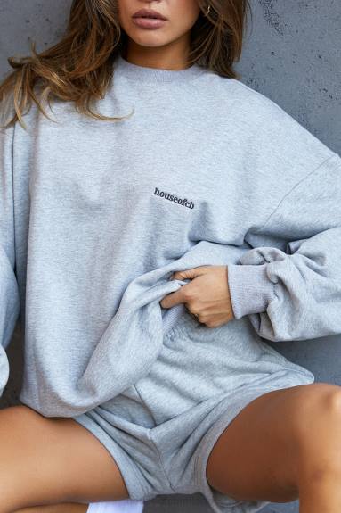 vestiario esso House of CB Felpa girocollo oversize di colore grigio di Tommy X44T803