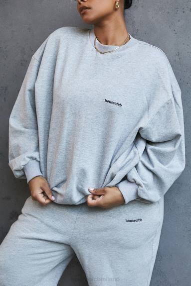 vestiario esso House of CB Felpa girocollo oversize di colore grigio di Tommy X44T803