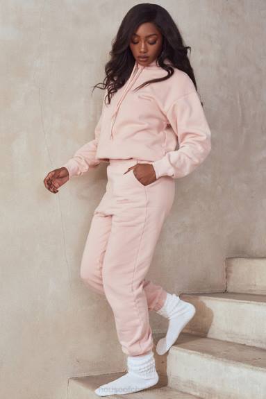vestiario esso House of CB Felpa oversize con cappuccio Halo Blush X44T763