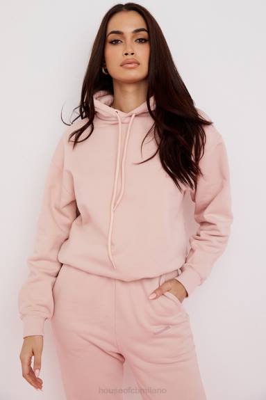 vestiario esso House of CB Felpa oversize con cappuccio Halo Blush X44T763