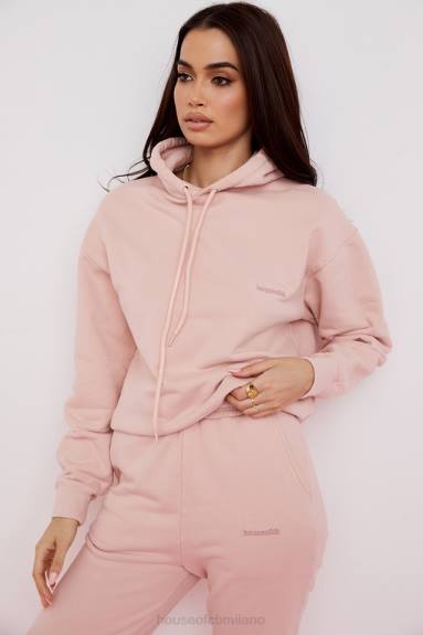 vestiario esso House of CB Felpa oversize con cappuccio Halo Blush X44T763