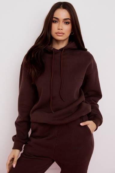 vestiario esso House of CB Felpa oversize con cappuccio Halo Chocolate X44T761