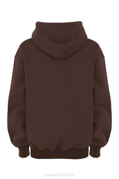 vestiario esso House of CB Felpa oversize con cappuccio Halo Chocolate X44T761