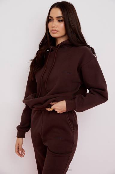 vestiario esso House of CB Felpa oversize con cappuccio Halo Chocolate X44T761
