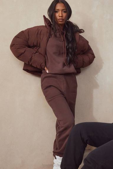 vestiario esso House of CB Felpa oversize con cappuccio Halo Chocolate X44T761