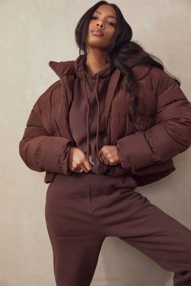 vestiario esso House of CB Felpa oversize con cappuccio Halo Chocolate X44T761