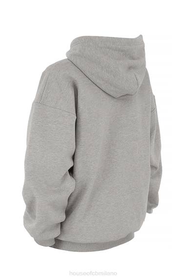 vestiario esso House of CB Felpa oversize con cappuccio Halo grigio chiaro X44T725