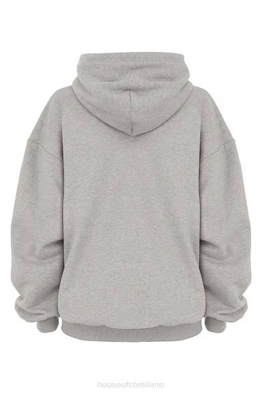 vestiario esso House of CB Felpa oversize con cappuccio Halo grigio chiaro X44T725