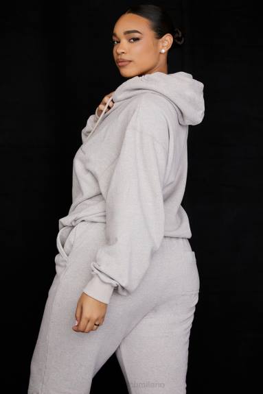 vestiario esso House of CB Felpa oversize con cappuccio Halo grigio chiaro X44T725