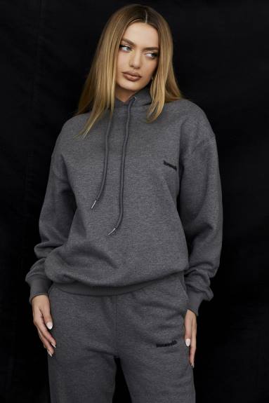 vestiario esso House of CB Felpa oversize con cappuccio Halo grigio scuro X44T726
