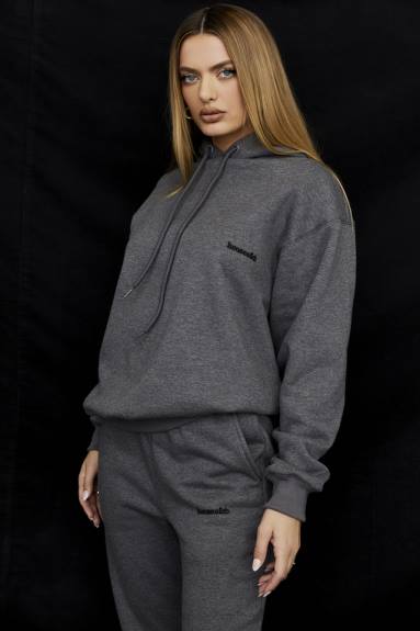 vestiario esso House of CB Felpa oversize con cappuccio Halo grigio scuro X44T726