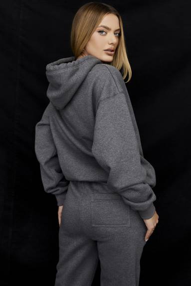 vestiario esso House of CB Felpa oversize con cappuccio Halo grigio scuro X44T726
