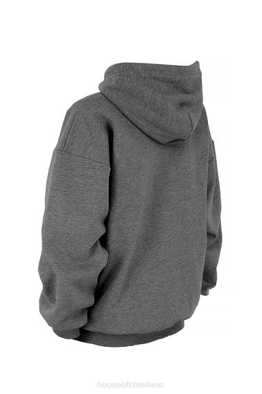 vestiario esso House of CB Felpa oversize con cappuccio Halo grigio scuro X44T726