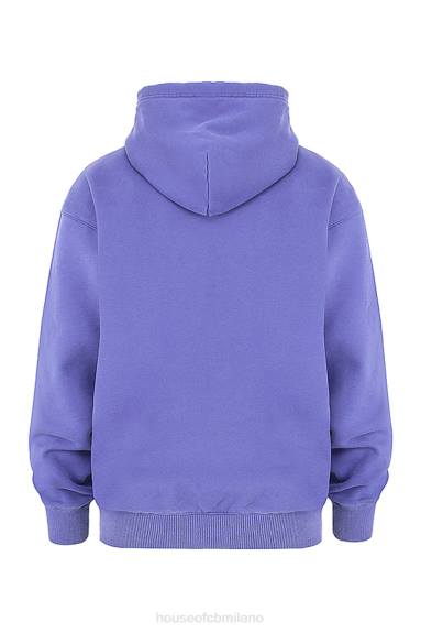 vestiario esso House of CB Felpa oversize viola con cappuccio Halo X44T727