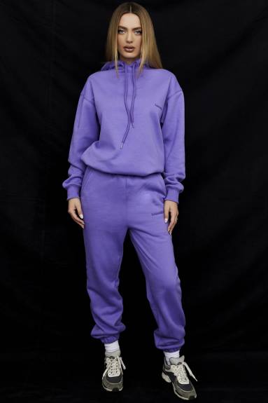 vestiario esso House of CB Felpa oversize viola con cappuccio Halo X44T727