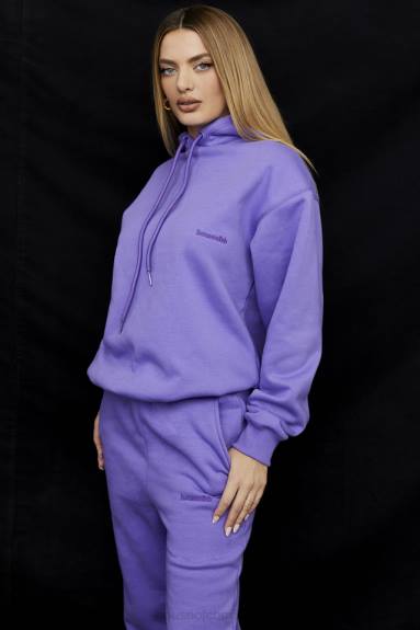 vestiario esso House of CB Felpa oversize viola con cappuccio Halo X44T727