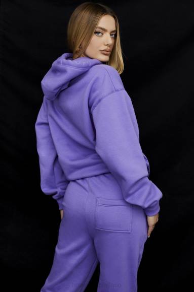 vestiario esso House of CB Felpa oversize viola con cappuccio Halo X44T727