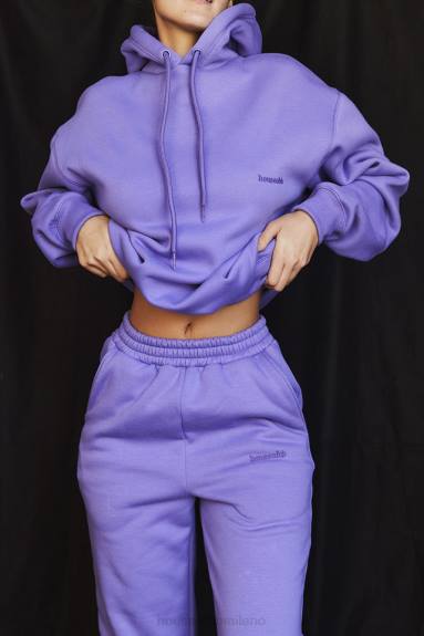 vestiario esso House of CB Felpa oversize viola con cappuccio Halo X44T727