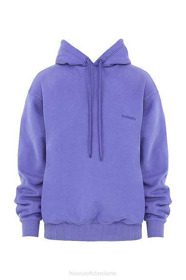 vestiario esso House of CB Felpa oversize viola con cappuccio Halo X44T727