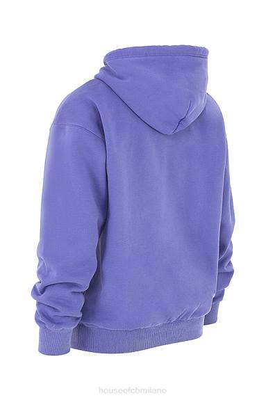vestiario esso House of CB Felpa oversize viola con cappuccio Halo X44T727
