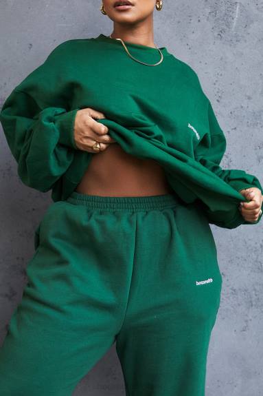 vestiario esso House of CB felpa girocollo oversize di colore verde tommy X44T798