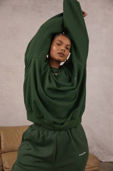 vestiario esso House of CB felpa girocollo oversize di colore verde tommy X44T798