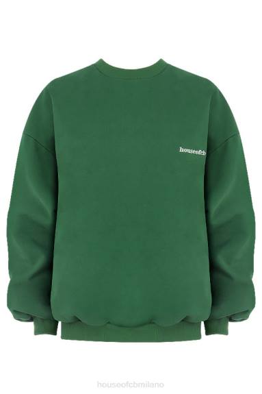 vestiario esso House of CB felpa girocollo oversize di colore verde tommy X44T798