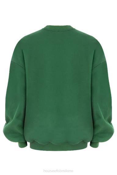vestiario esso House of CB felpa girocollo oversize di colore verde tommy X44T798