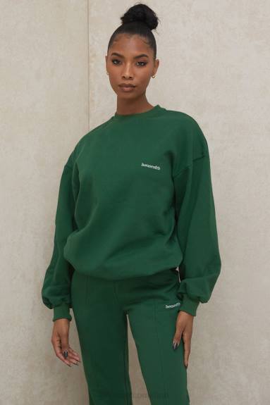 vestiario esso House of CB felpa girocollo oversize di colore verde tommy X44T798