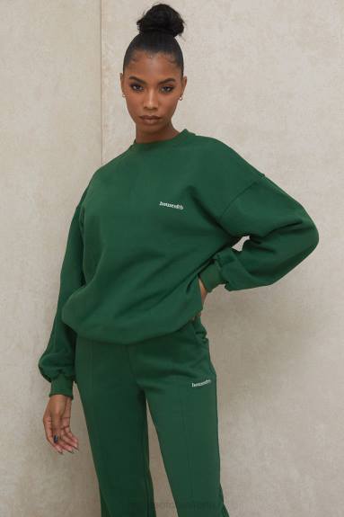 vestiario esso House of CB felpa girocollo oversize di colore verde tommy X44T798
