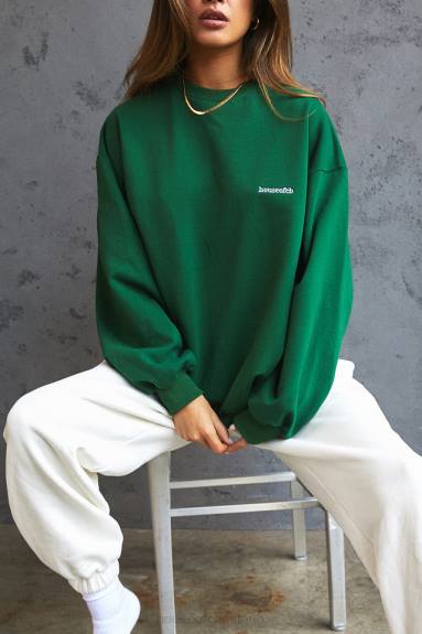 vestiario esso House of CB felpa girocollo oversize di colore verde tommy X44T798