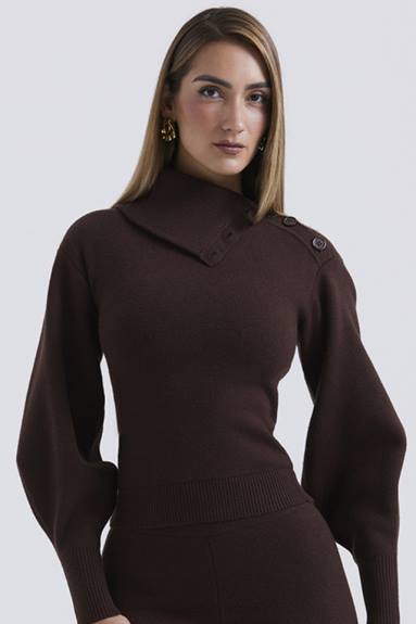 vestiario esso House of CB Maglione adelita in misto cashmere color cioccolato X44T654