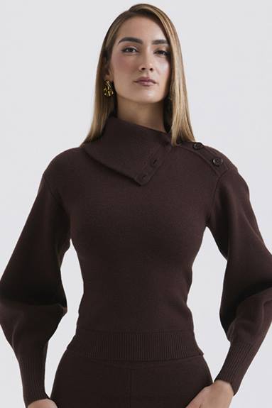 vestiario esso House of CB Maglione adelita in misto cashmere color cioccolato X44T654