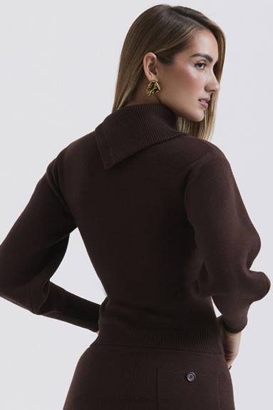 vestiario esso House of CB Maglione adelita in misto cashmere color cioccolato X44T654
