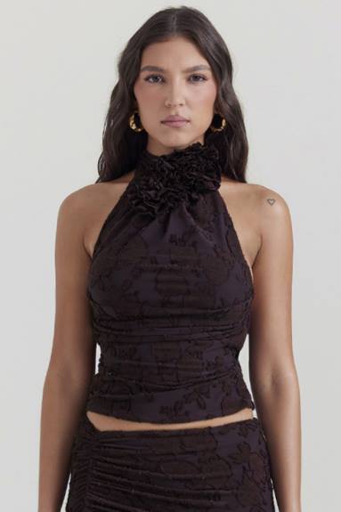 vestiario esso House of CB Top alla caviglia Kyra color cacao X44T661