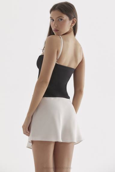 vestiario esso House of CB Top con ferretto Eli nero e bianco sporco X44T685