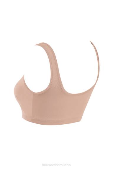vestiario esso House of CB Top corto Abbey in jersey elasticizzato color moka X44T812