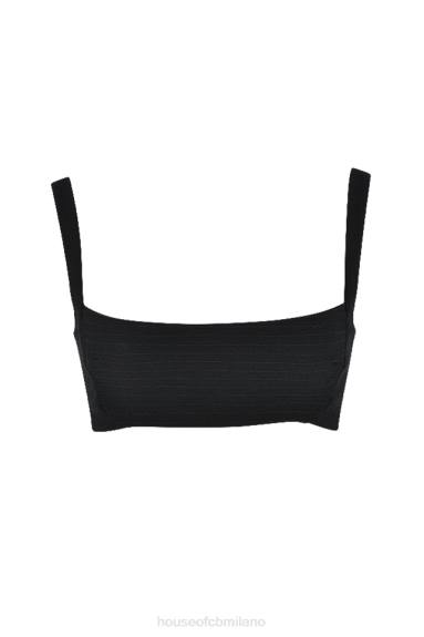 vestiario esso House of CB top a fascia plissettato nero luciana X44T724