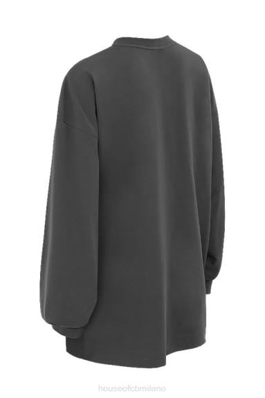 vestiario esso House of CB top a maniche lunghe color carbone a strati X44T784
