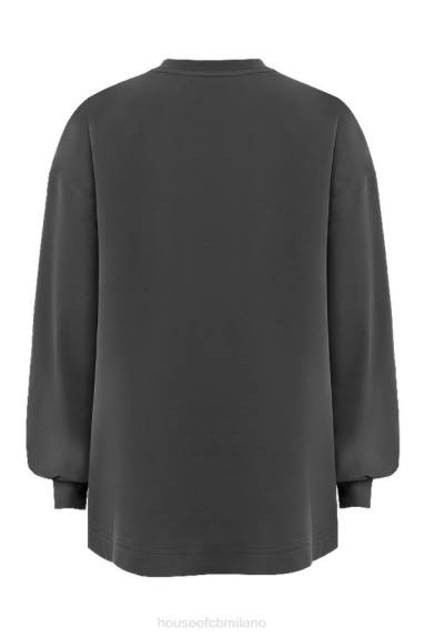 vestiario esso House of CB top a maniche lunghe color carbone a strati X44T784