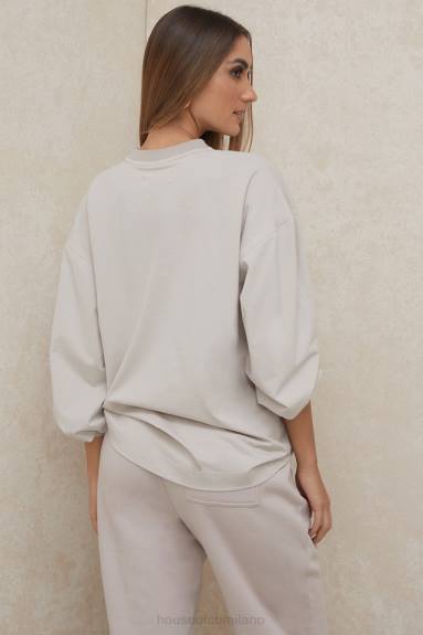 vestiario esso House of CB top a maniche lunghe in pietra a strati X44T786