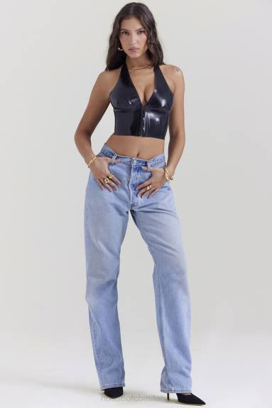 vestiario esso House of CB top ariadne in lattice nero X44T662