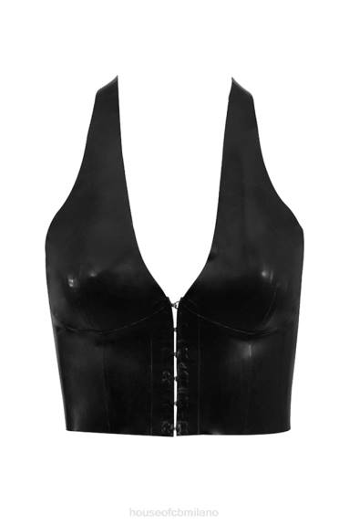 vestiario esso House of CB top ariadne in lattice nero X44T662