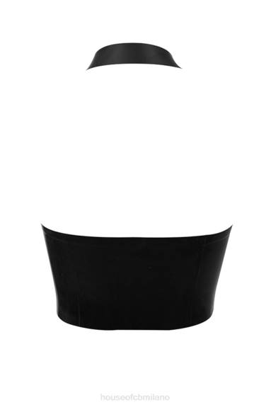 vestiario esso House of CB top ariadne in lattice nero X44T662