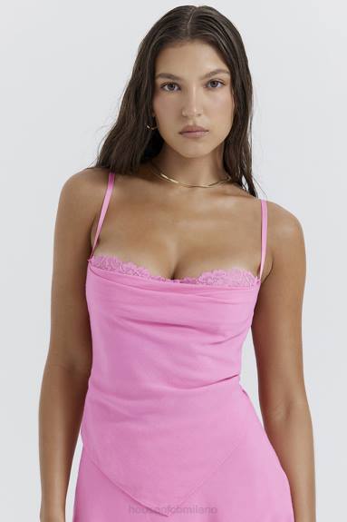vestiario esso House of CB top aurelia con orlo fazzoletto rosa francese X44T670