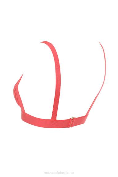vestiario esso House of CB top bralet con fasciatura in corallo jae X44T819