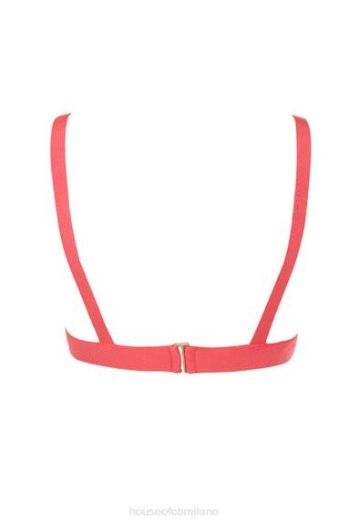 vestiario esso House of CB top bralet con fasciatura in corallo jae X44T819
