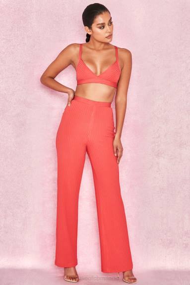 vestiario esso House of CB top bralet con fasciatura in corallo jae X44T819