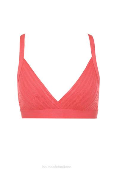 vestiario esso House of CB top bralet con fasciatura in corallo jae X44T819